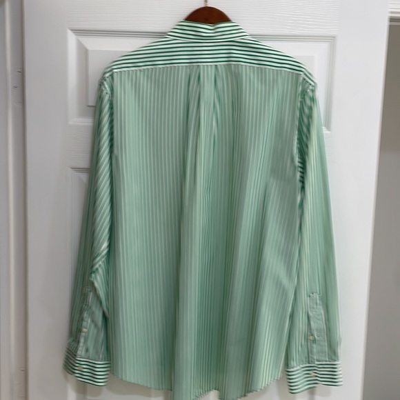 Think Christmas!Green white stripe with red pony custom fit polo by Ralph Lauren - Picture 4 of 4